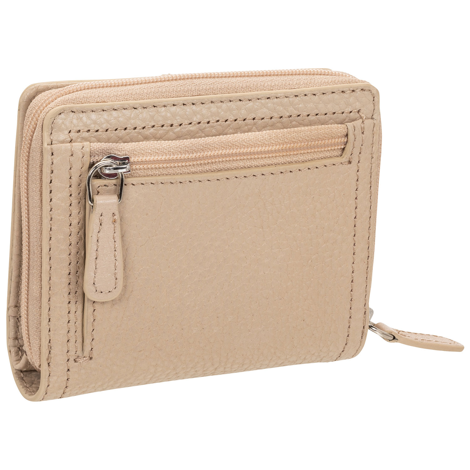 Mancini Pebble RFID Genuine Leather Bi-fold 7-Slot Clutch Wallet - Bone