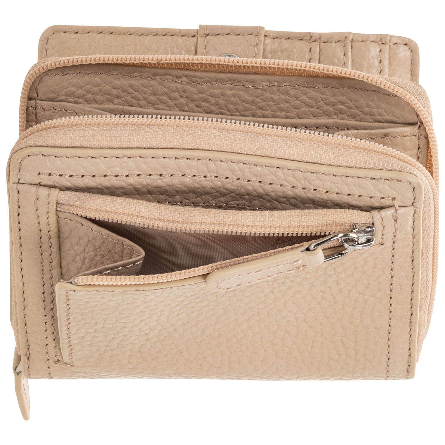 Mancini Pebble RFID Genuine Leather Bi-fold 7-Slot Clutch Wallet - Bone