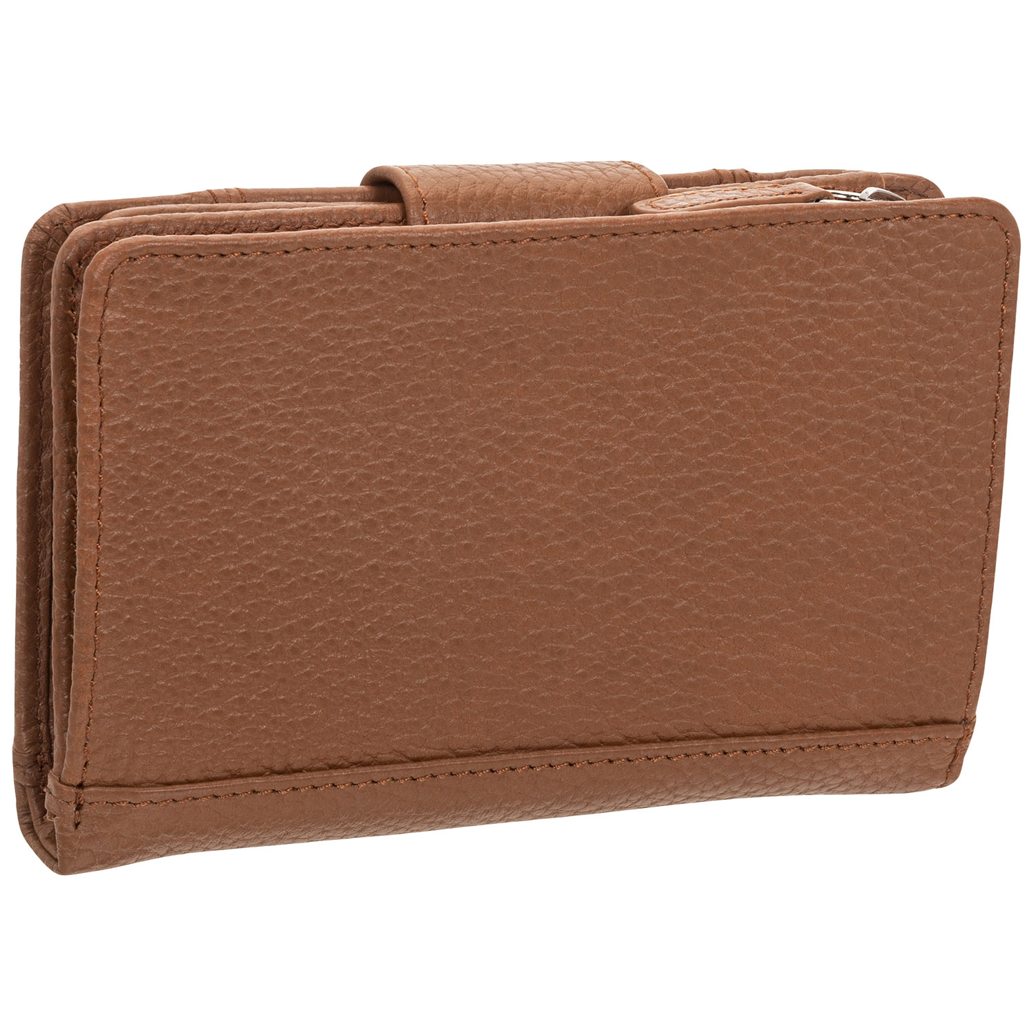 Mancini Pebble RFID Genuine Leather Bi-fold 17-Slot Clutch Wallet - Camel