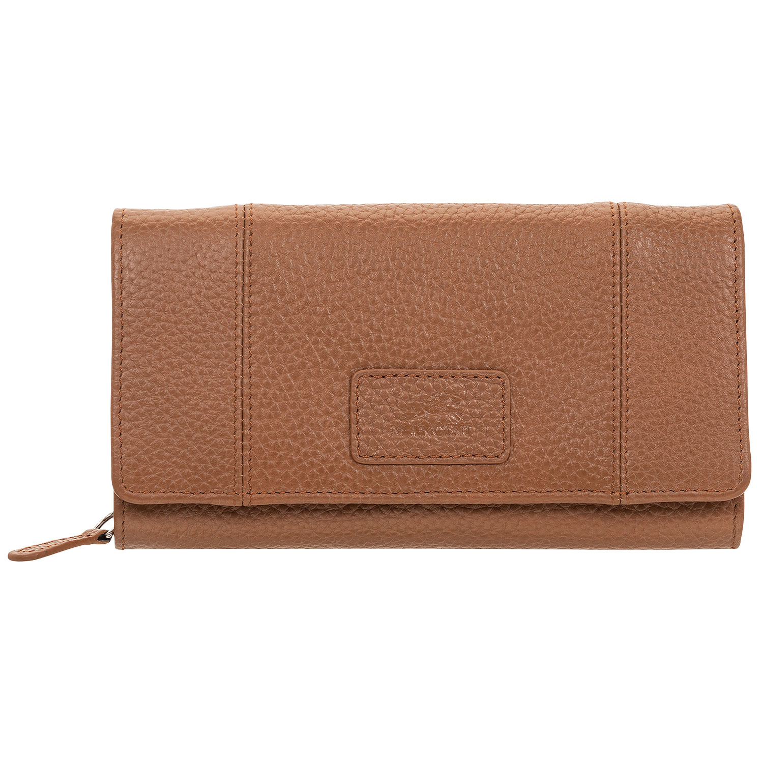 Mancini Pebble RFID Genuine Leather Bi-fold 21-Slot Clutch Wallet - Camel