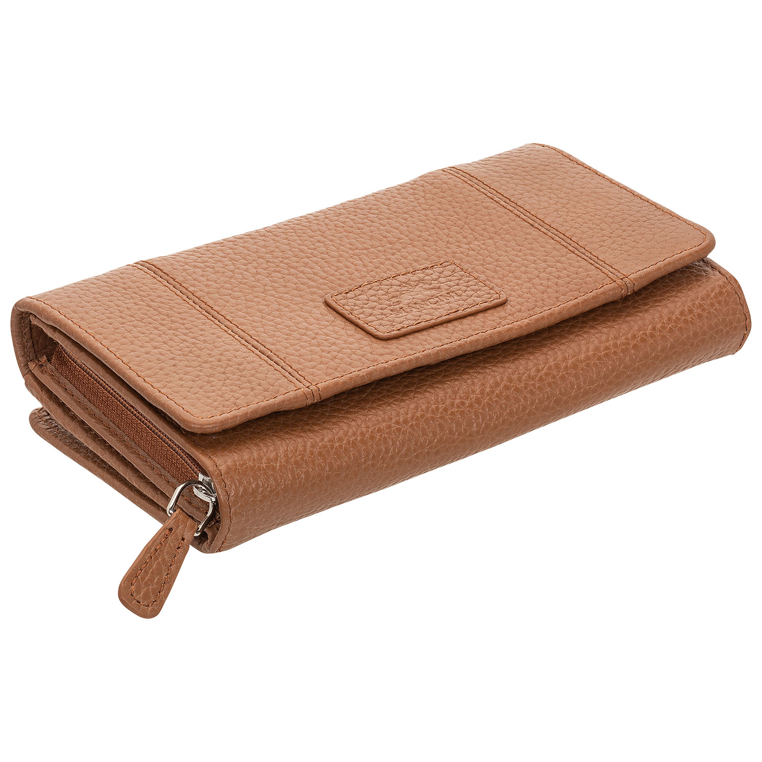 Mancini Pebble RFID Genuine Leather Bi-fold 21-Slot Clutch Wallet - Camel