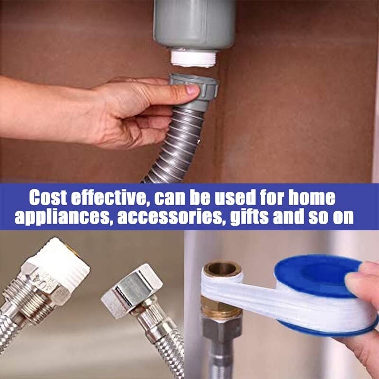 ISTAR 5PCS Roll Plumbing Plumber Fitting Thread Seal Tape PTFE For Water Pipe Sealing