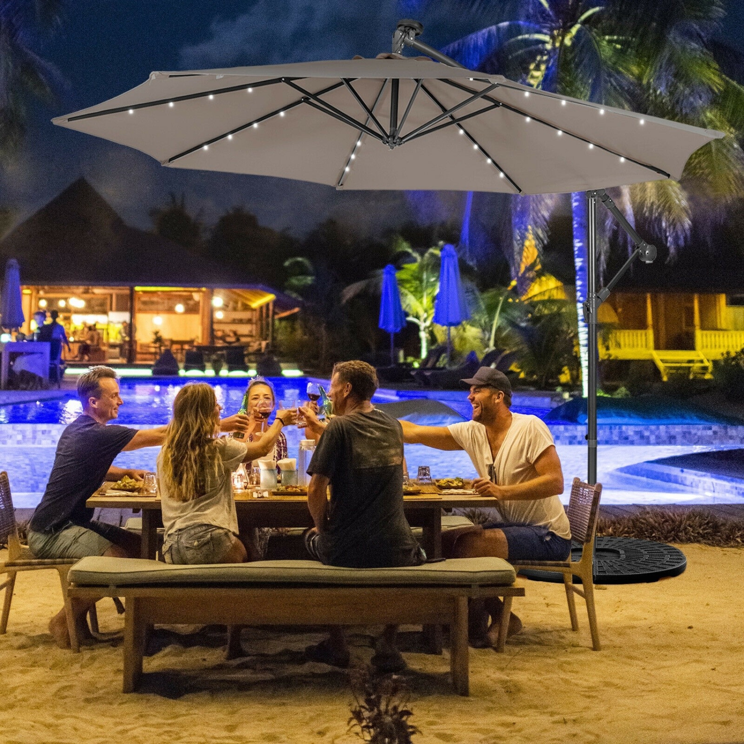 10 Feet Patio Cantilever Umbrella with Tilting System