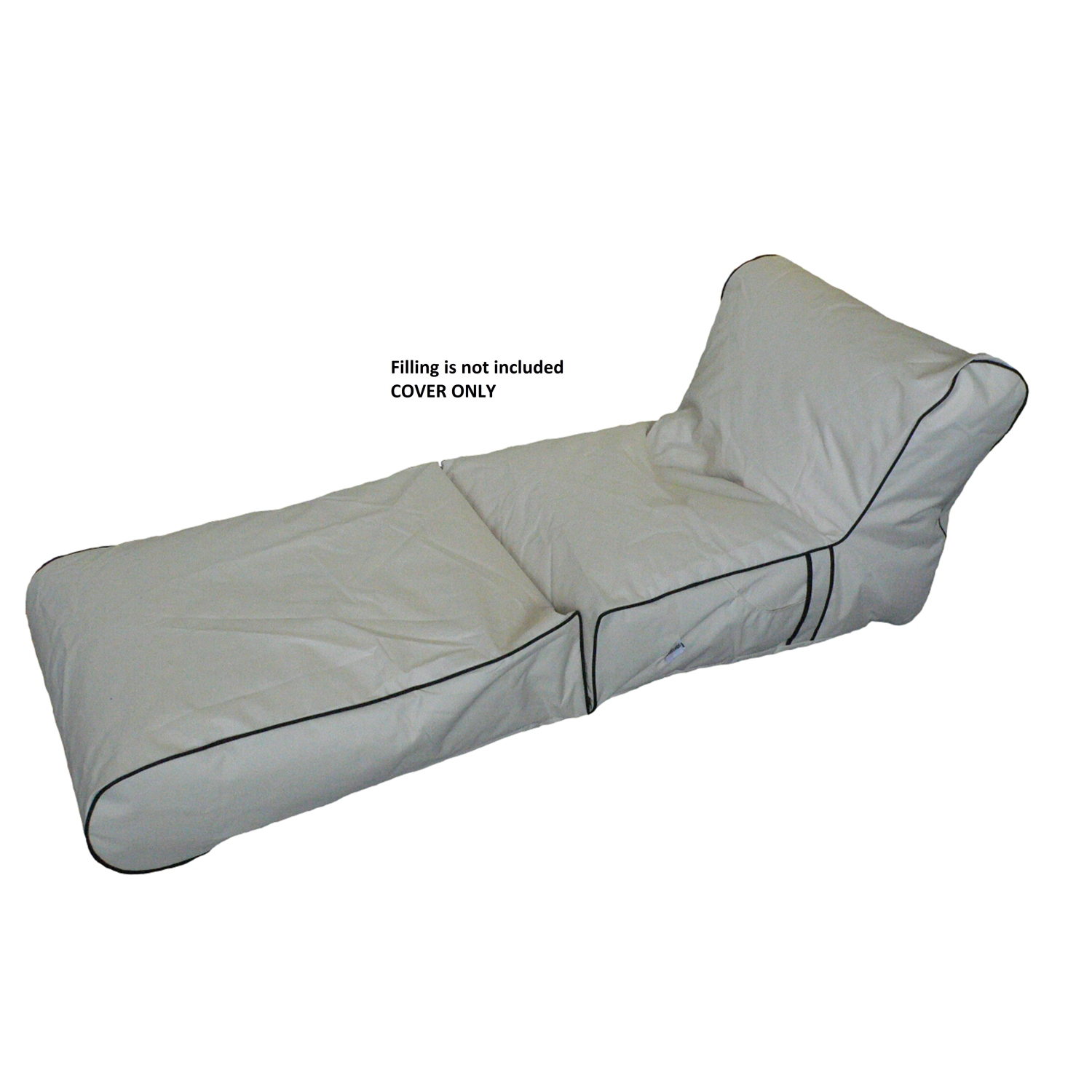 Boscoman - Jumbo Indoor/Outdoor Flip Chair Lounger Beanbag Chair - Beige COVER ONLY - 96074062