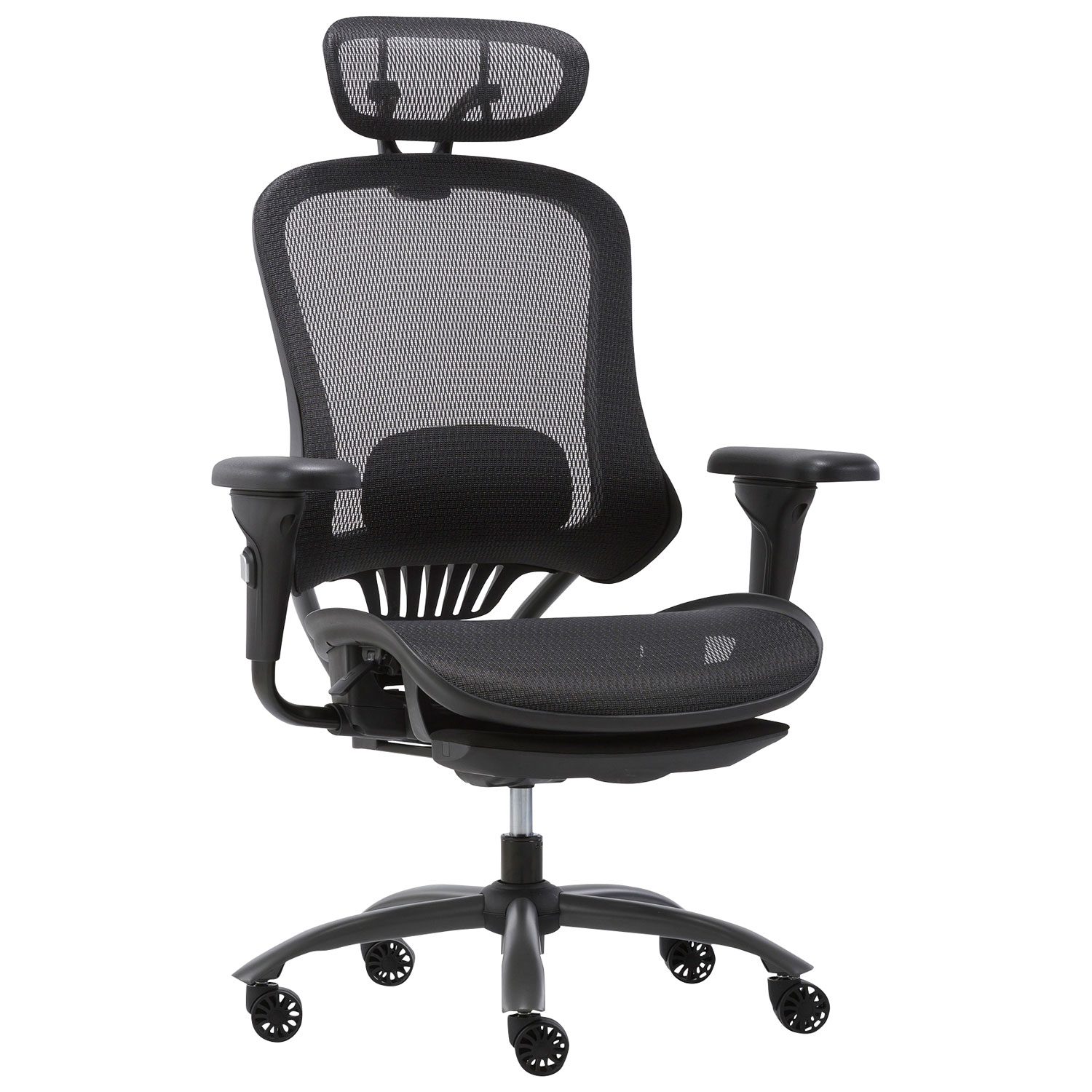 Fauteuil de bureau en tissu maillé à dossier haut de TygerClaw - Noir