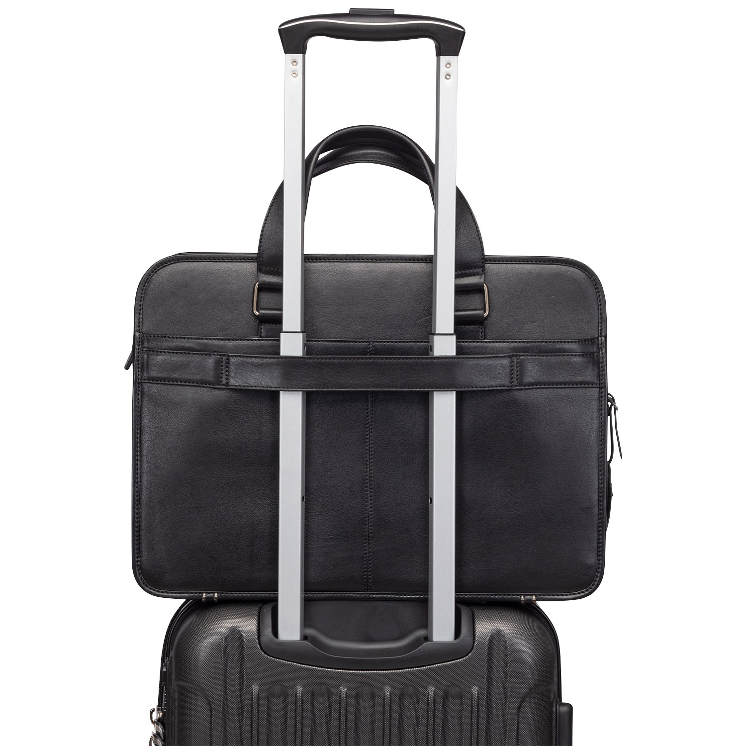 Mallette pour portable à 3 compartiments Milan de Mancini de 15,6 po - Noir