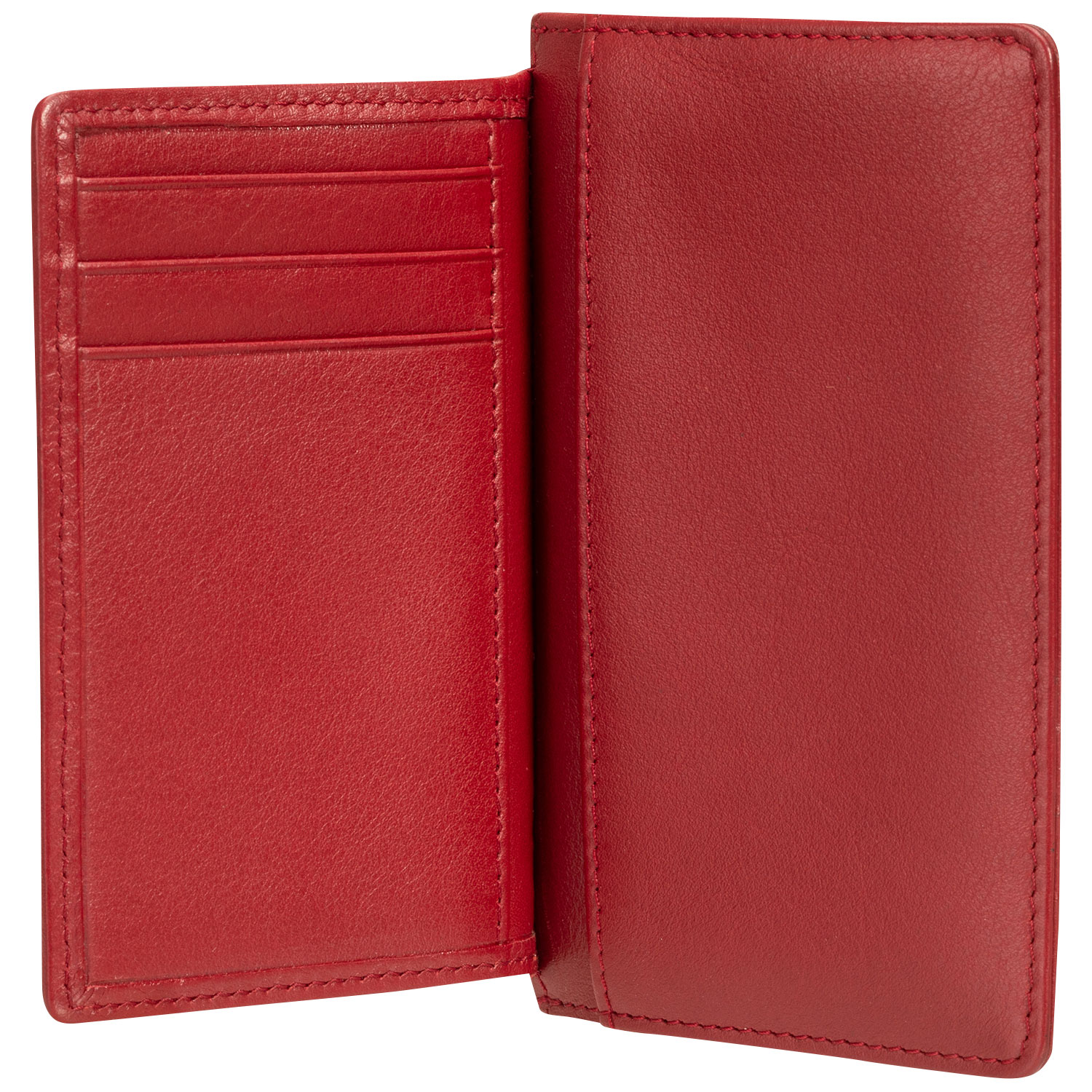 Étui pour cartes de crédit RFID à sept fentes en cuir véritable Motif tressé de Mancini - Rouge