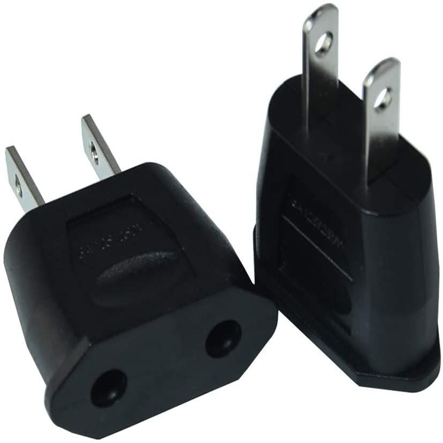 2PACK American Travel Adapter 2 Pin European Eu To Us Plug Power Adapter Converter
