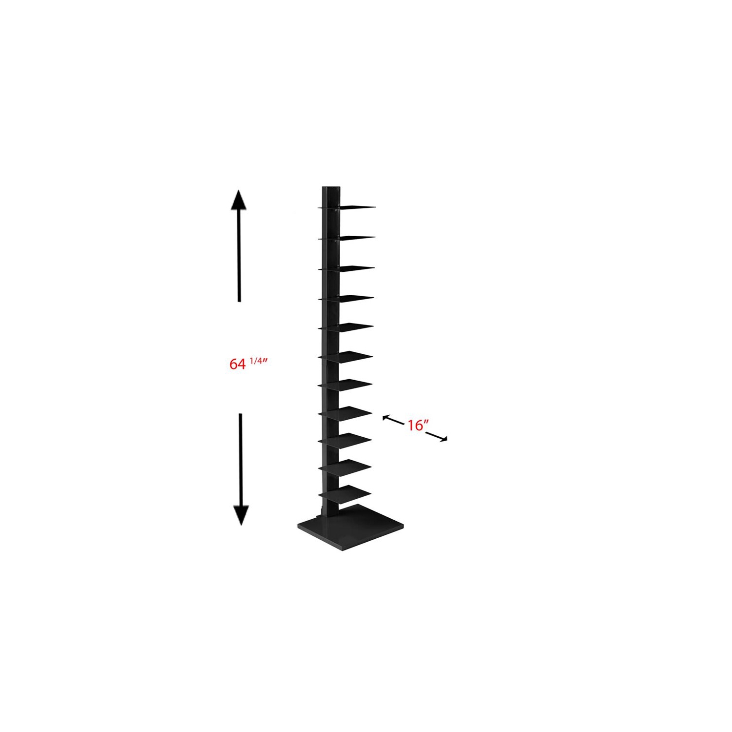 SEI Furniture Spine Tower Shelf in Black
