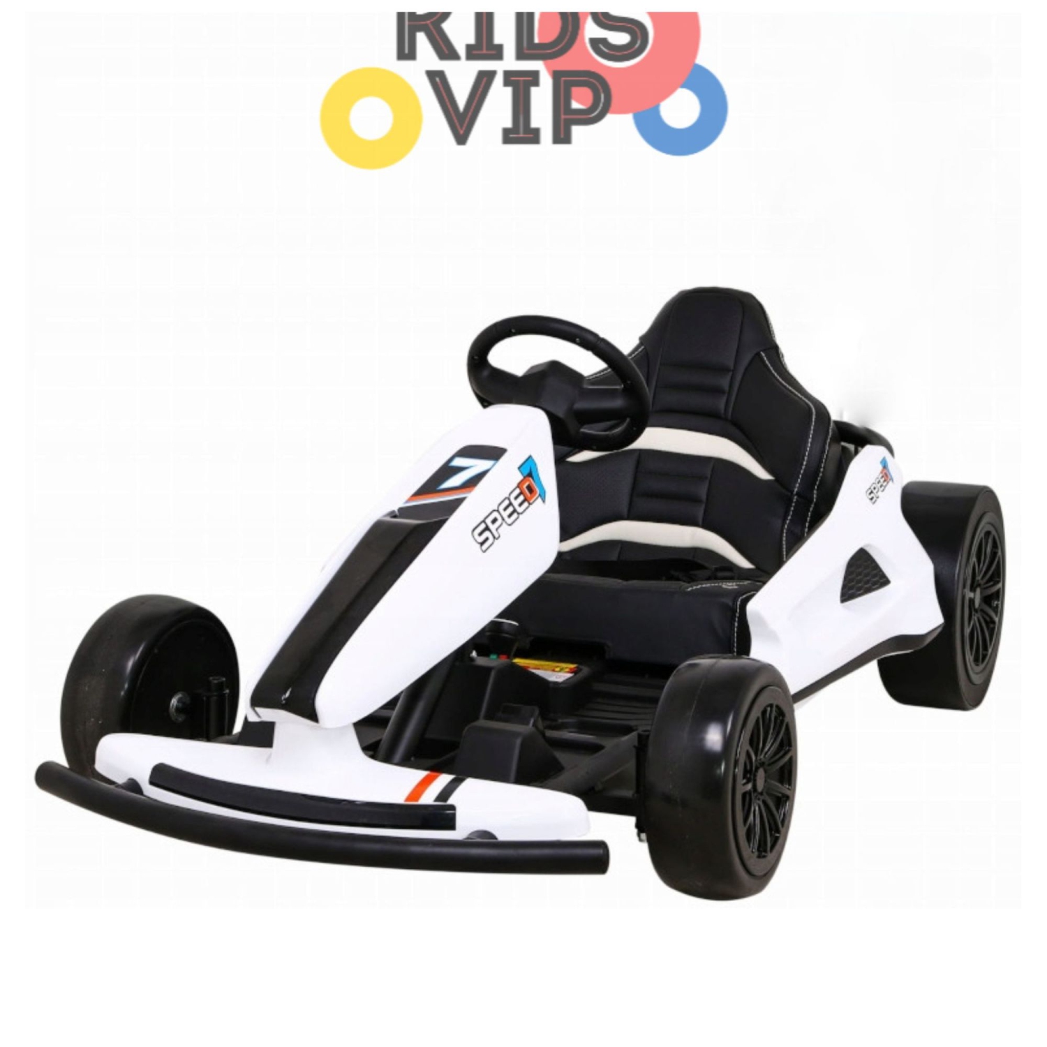 Upgraded Furious Edition Big Kids Drifting Go-Kart w/ Optional Drift Mode, Drifting Wheels, 1 Leather Seat w/ Seatbelt, Adjustable Steering Wheel, 24V 750D Motors - KIDS VIP