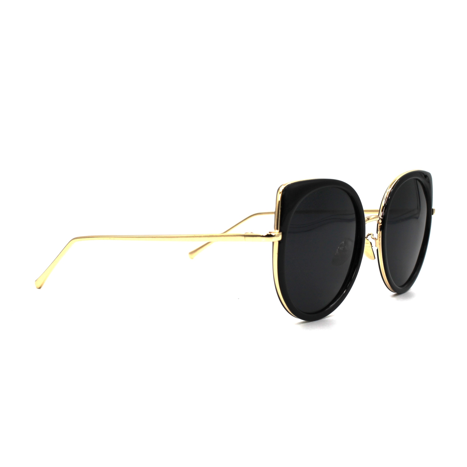 Ottika Round Cateye Sunglasses - UV Protection | Model 1222 | Black