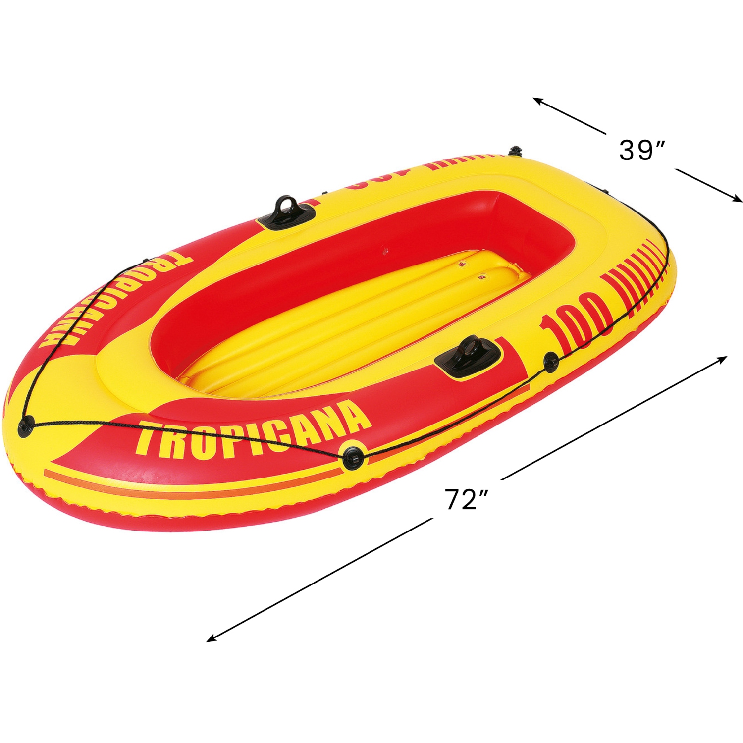 Bateau gonflable Tropicana simple - 72 po - Rouge et jaune