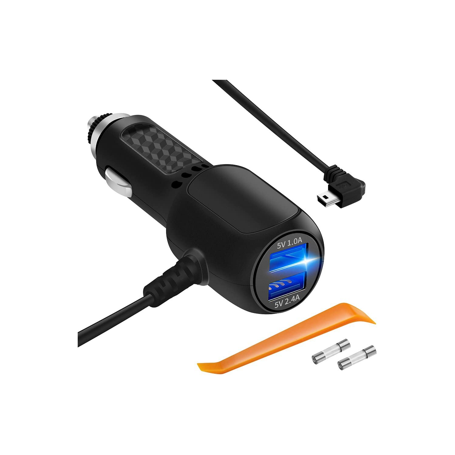 Chargeur pour caméra de tableau de bord, caméra de tableau de bord USB, câble d’alimentation, câble adaptateur de recharge pour GPS Nuvi\Mirror