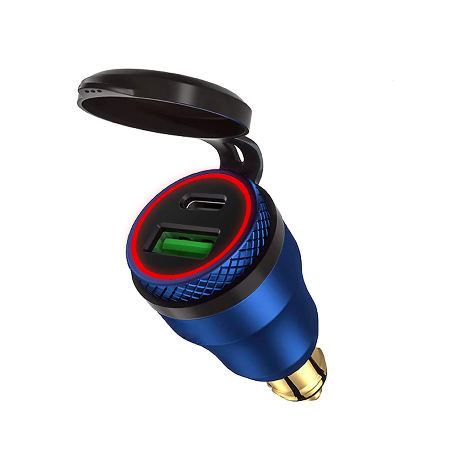 Chargeur Power Delivery DIN HELLA Powerlet en aluminium 30 W vers type C et adaptateur DIN USB 3.0 Quick charge pour moto étanche pour prise DIN de