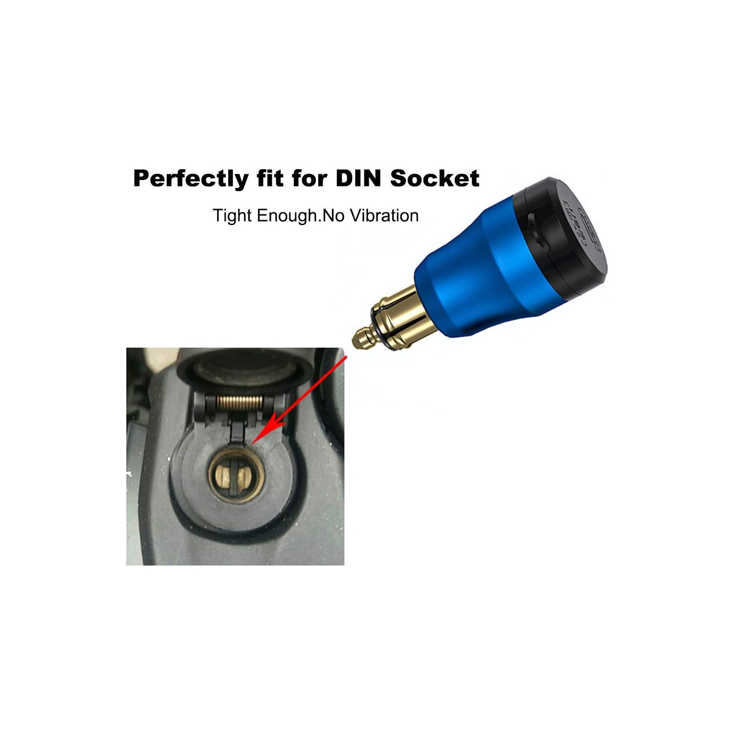 Chargeur Power Delivery DIN HELLA Powerlet en aluminium 30 W vers type C et adaptateur DIN USB 3.0 Quick charge pour moto étanche pour prise DIN de