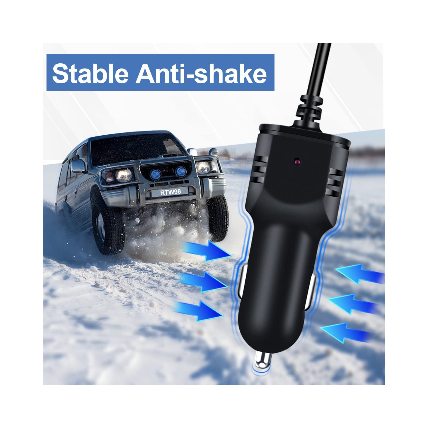 Dash Camera Car Charger, Micro USB and Mini USB Interfaces,Driving Recorders Power Cord 3.5m/11.5ft 12V/24V to DC5V 2A