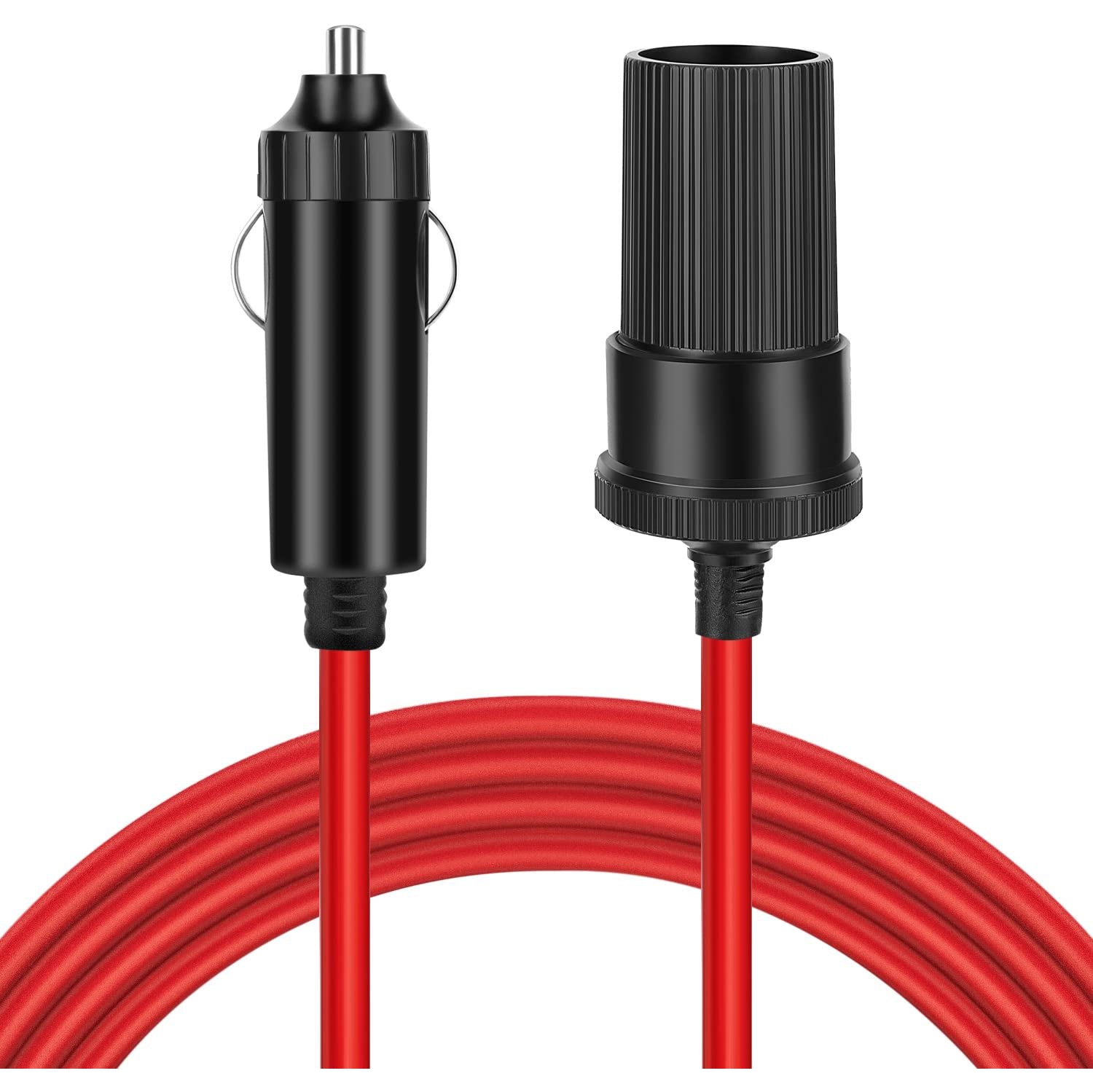 TNP Cigarette Lighter Extension Cord - Car Charger Socket Adapter Receptacle Extender Lead Cable Wire 12V/24V Male to Female with Jack Plug in