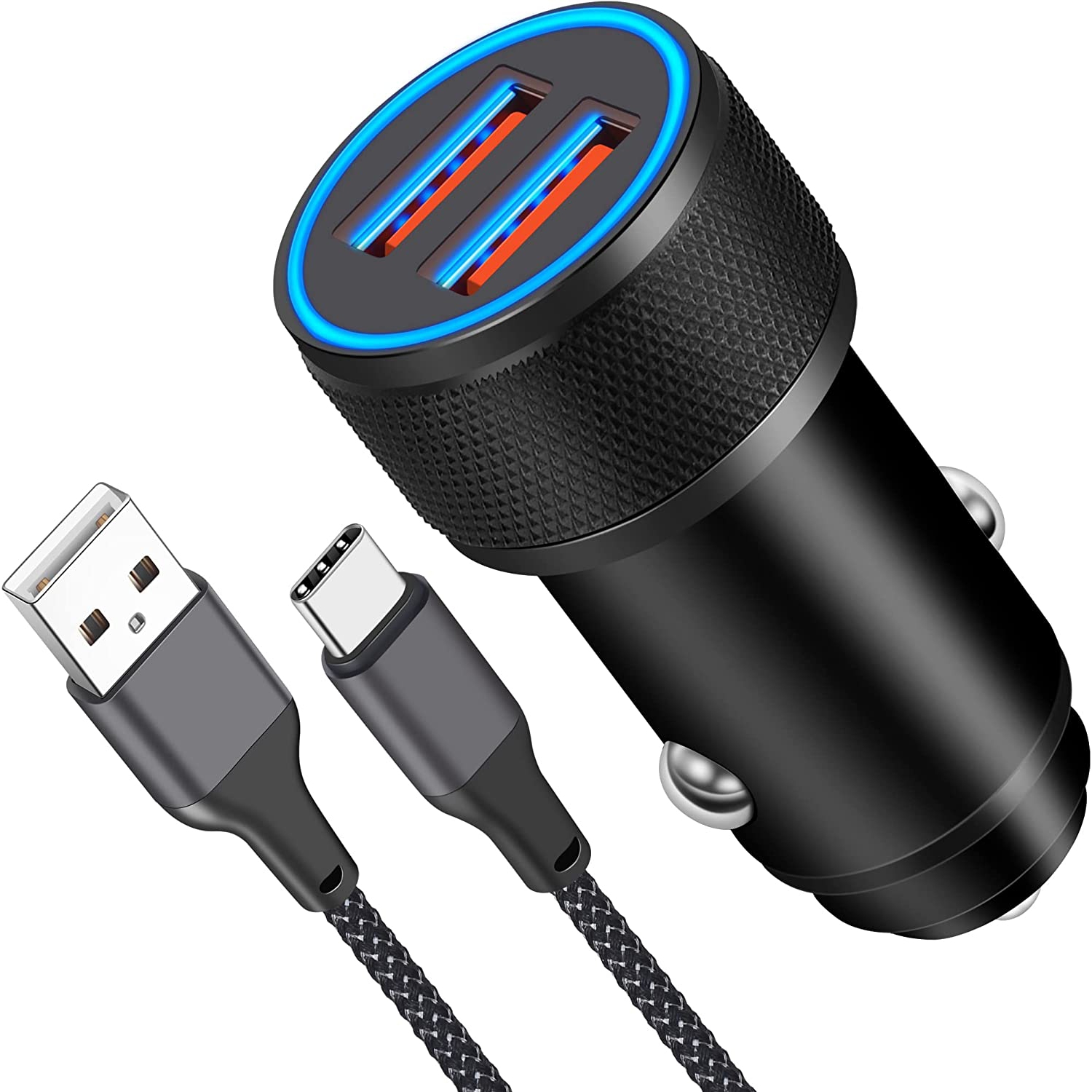 36W Fast Type C Car Charger for Samsung S22/S22 Ultra, Dual USB Car Charger Adapter with 3FT USB C Cable Fast Charging for Samsung Galaxy S22 S21 S20 Ultra S10 S9 Plus Note