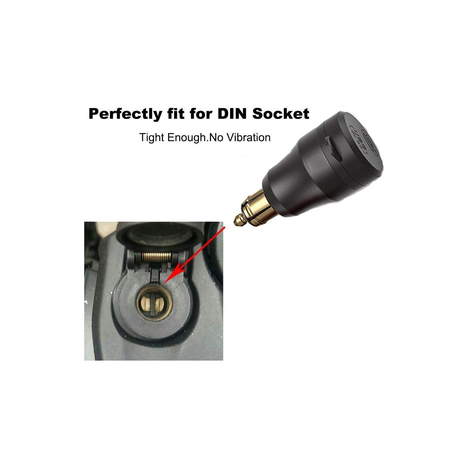 Chargeur Power Delivery DIN HELLA Powerlet en aluminium 30 W vers type C et adaptateur DIN USB 3.0 Quick charge pour moto étanche pour prise DIN de