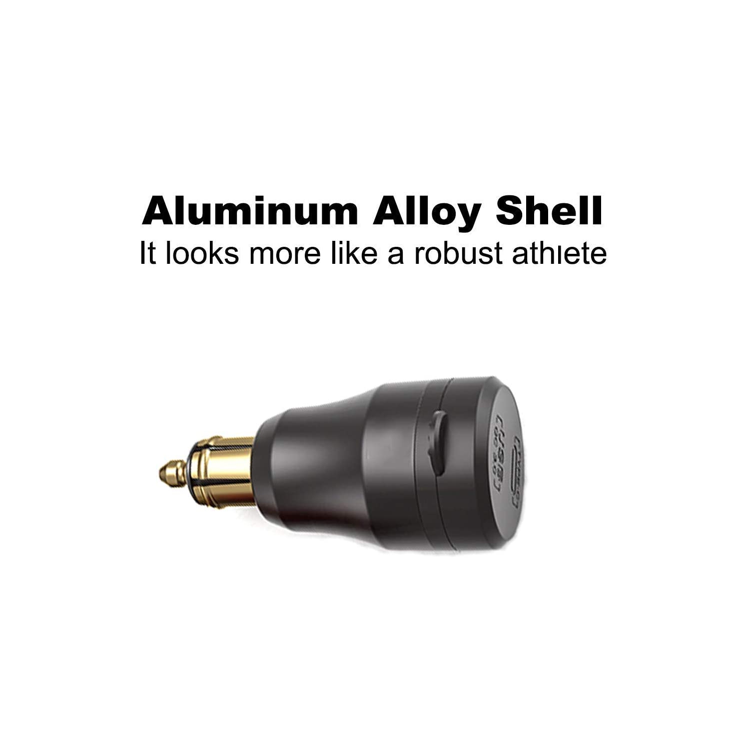 Chargeur Power Delivery DIN HELLA Powerlet en aluminium 30 W vers type C et adaptateur DIN USB 3.0 Quick charge pour moto étanche pour prise DIN de