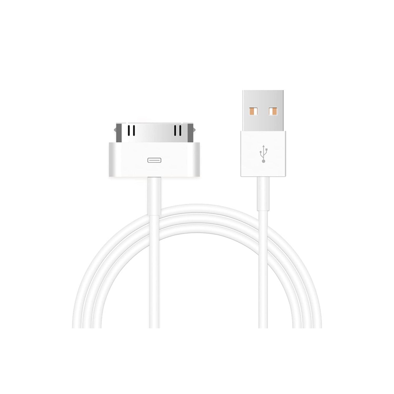 2-Pack 30-Pin Charger Cable Compatible for Old iPhone 4 4S 3G 3GS, iPad 1 2 3, iPod Touch, iPod Nano USB Fast Charge & Sync Charging Cord