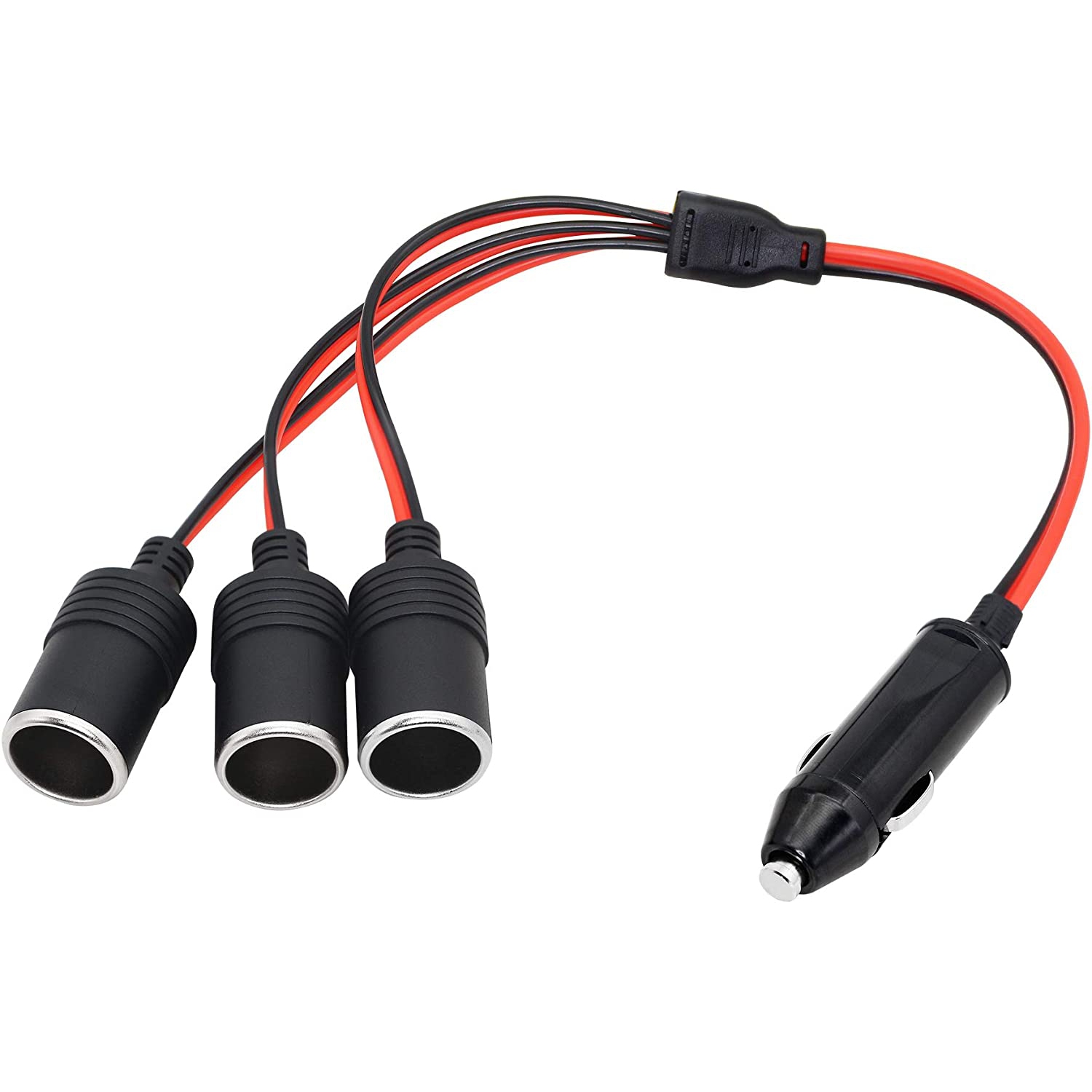 1 to 3 Car Cigarette Lighter 12v 24v Power Charger Adapter 3 Way Socket Splitter Female Socket Plug Extension Cord Cable