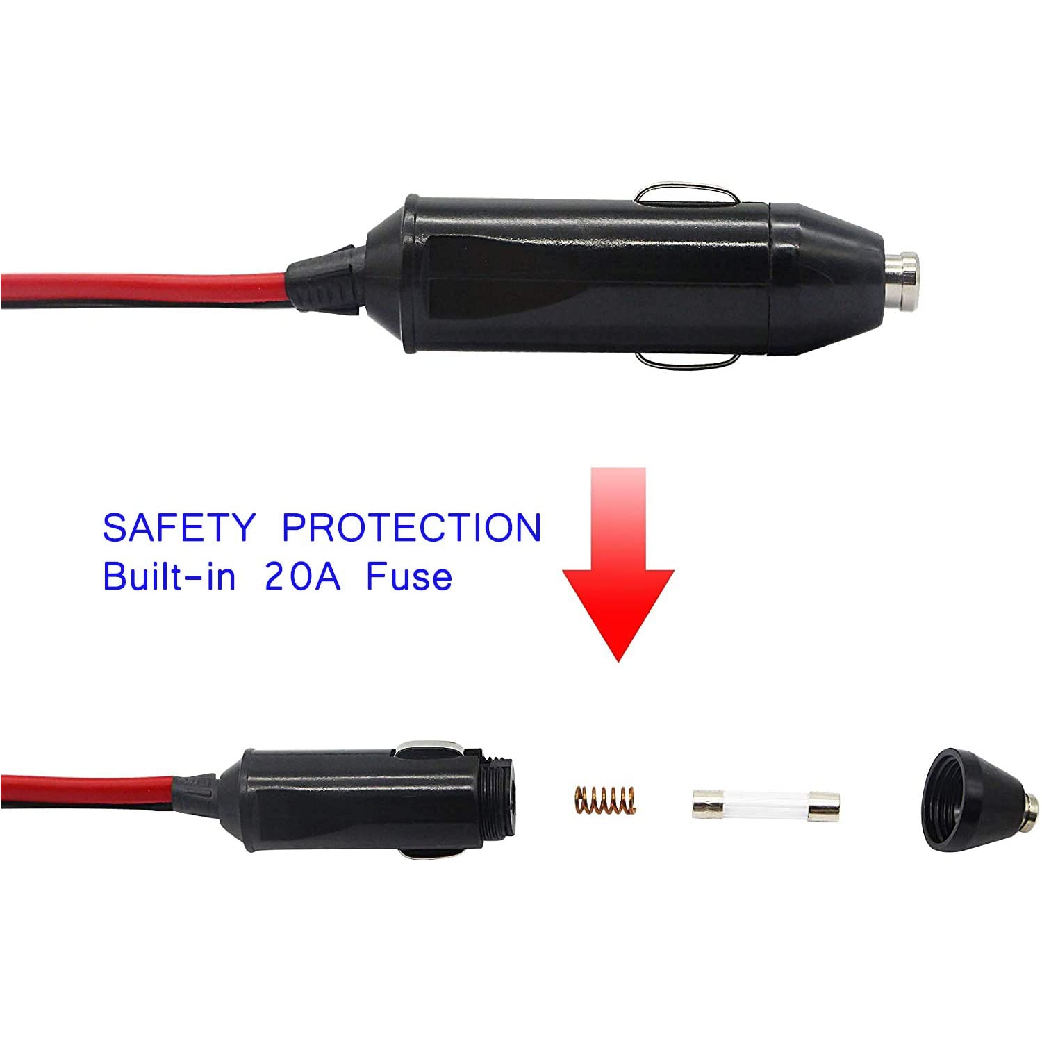 1 to 3 Car Cigarette Lighter 12v 24v Power Charger Adapter 3 Way Socket Splitter Female Socket Plug Extension Cord Cable