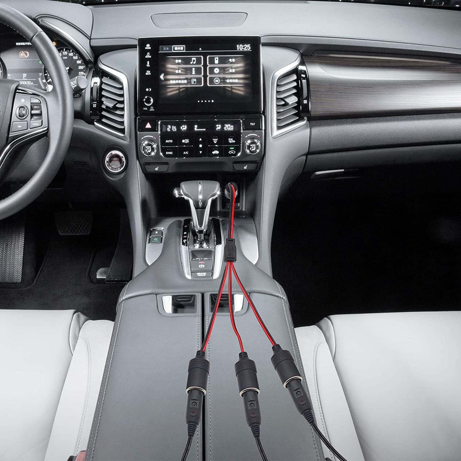 1 to 3 Car Cigarette Lighter 12v 24v Power Charger Adapter 3 Way Socket Splitter Female Socket Plug Extension Cord Cable