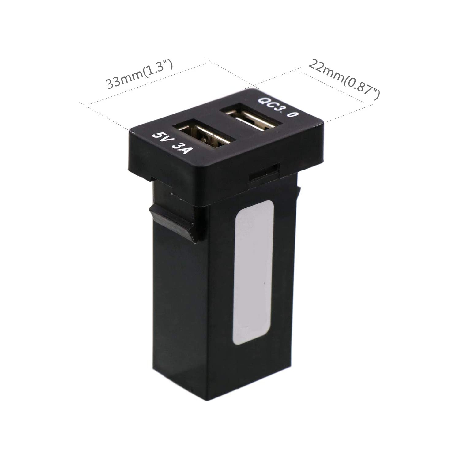 QC3.0+5V 3A Dual USB Power Socket, Quick Charge Car Charger USB Adapter for Smart Phone PDA iPad iPhone Android GPS Use for Toyota