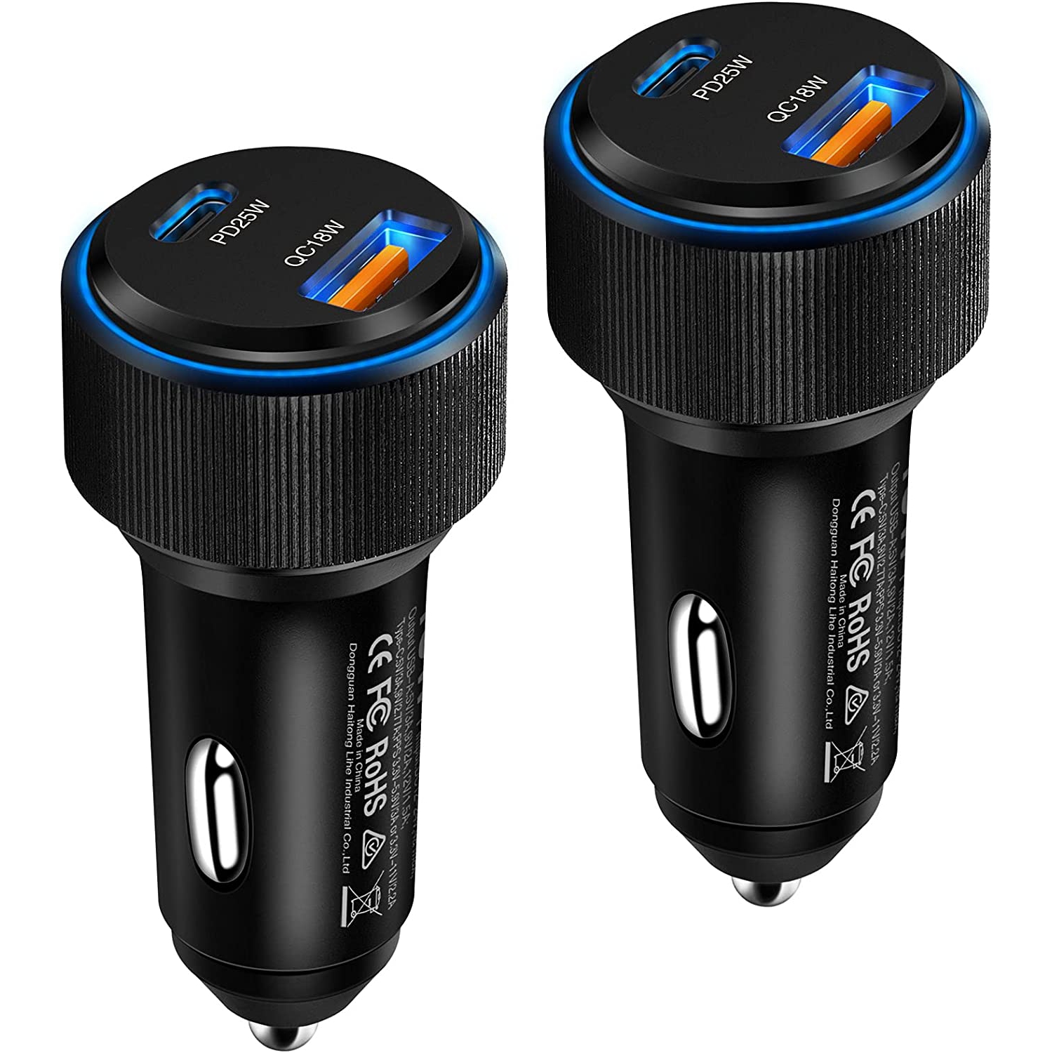 Car Charger,43W USB C Car Charger 2Pack PD Fast Charge [USB C +USB A ],Cigarette Lighter Adapter Work for iPhone 13 12 11 Pro Max Mini XR X 8 iPad