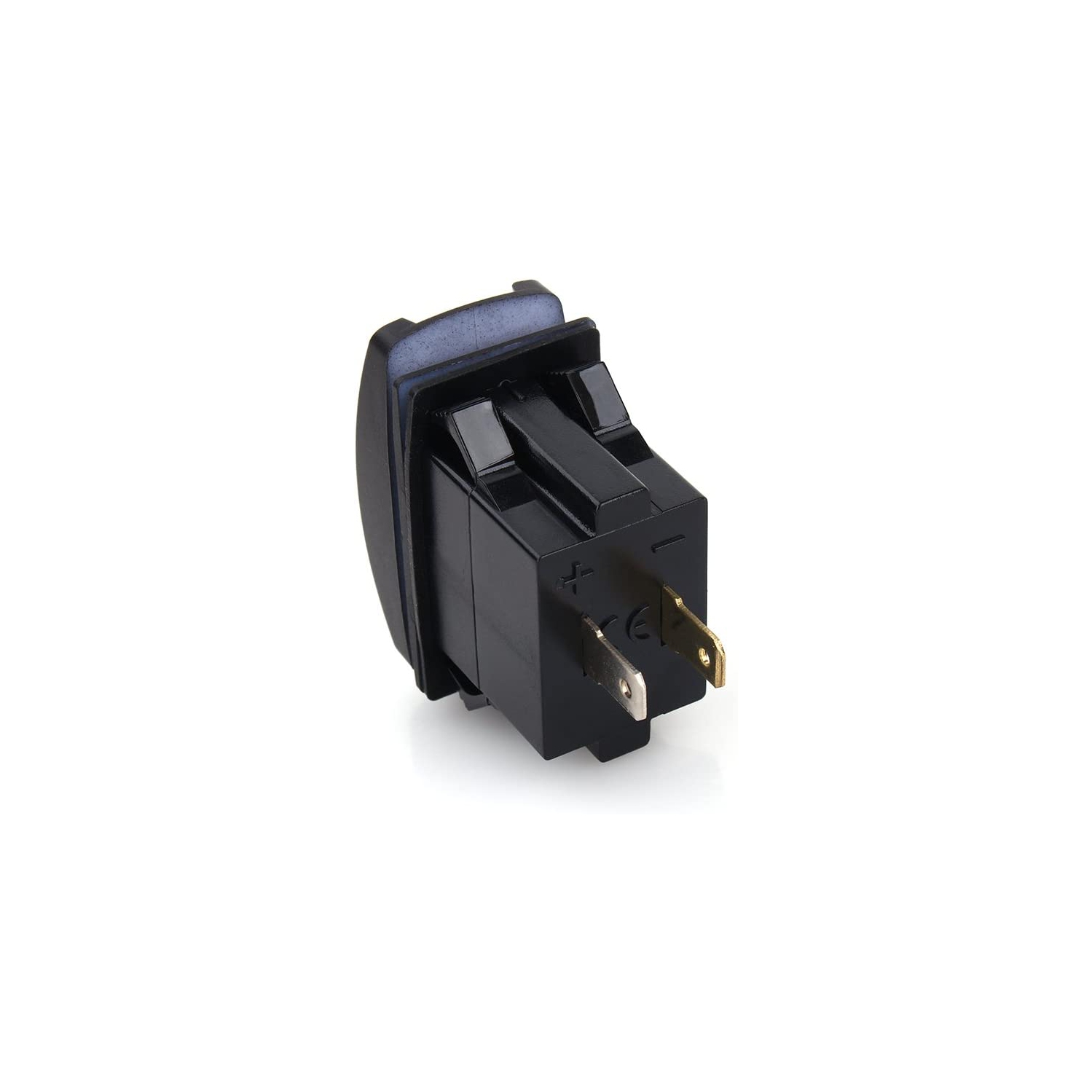 DC 12V-24V Motorcycle Dual Port USB Charging Dock, 3.1A Car Quick Fast Charge USB Charger Rocker Switch Style Blue LED for Car, Motorcycle, Electric