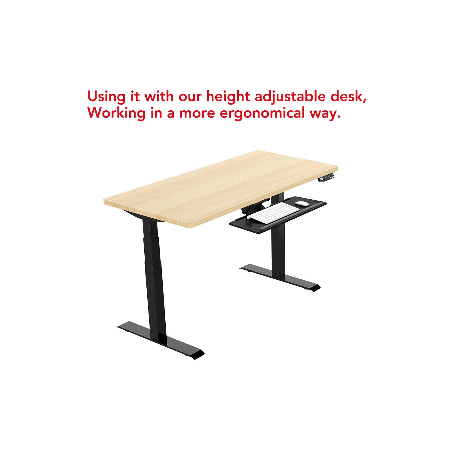 Plateau à clavier réglable sous le bureau, tiroir coulissant ultralarge de 26&nbsp;po avec repose-poignet en gel | Réglage ergonomique de la hauteur