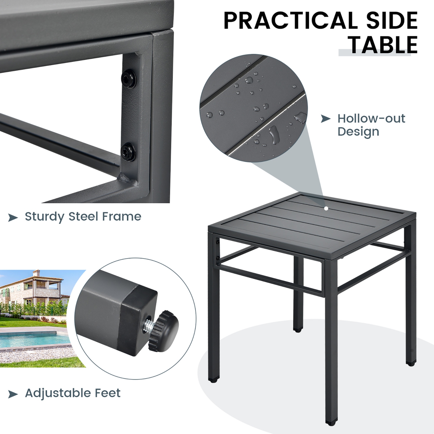 Gymax 3PCS Rattan Bistro Chair Set Patio Furniture Set W/Table