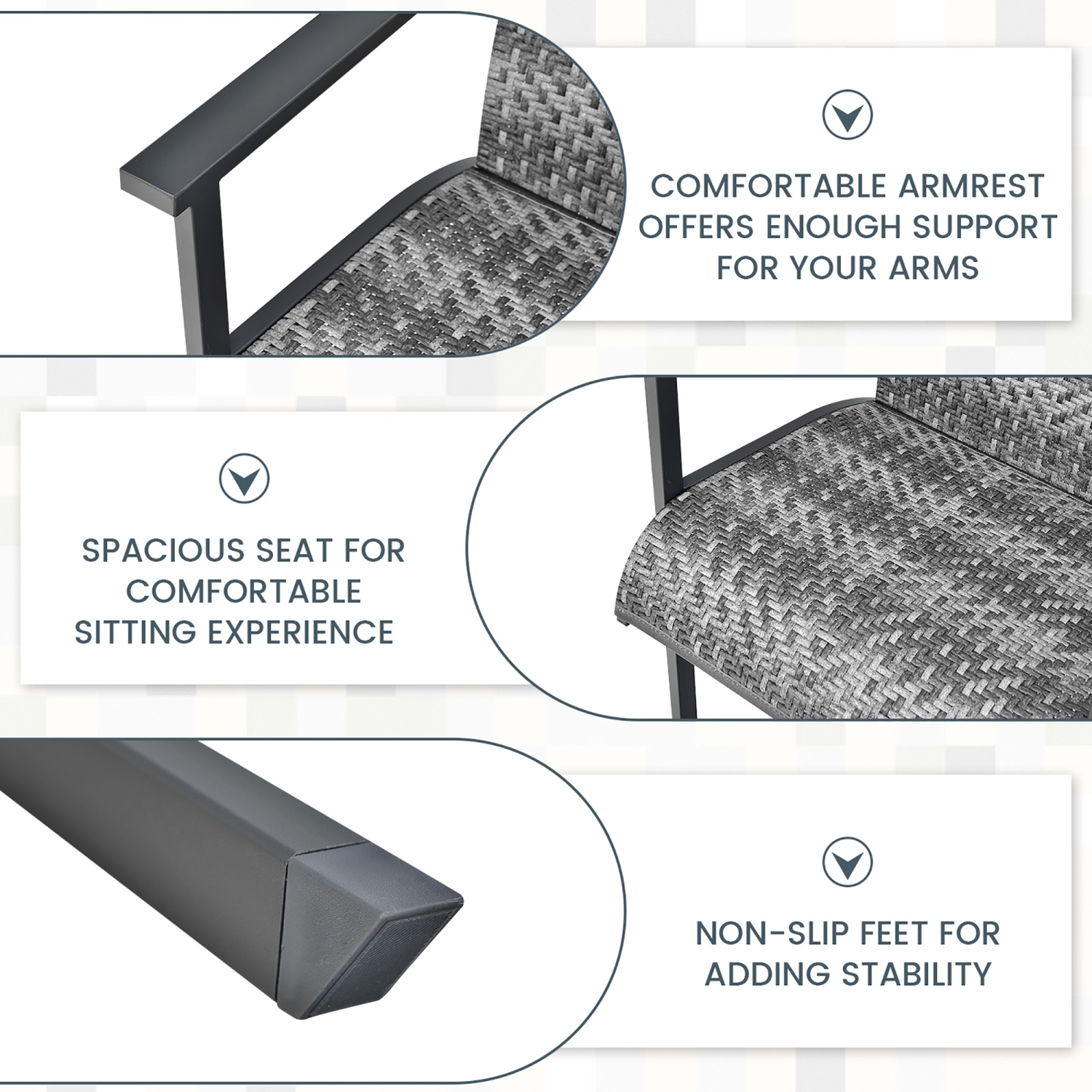 Gymax 3PCS Rattan Bistro Chair Set Patio Furniture Set W/Table