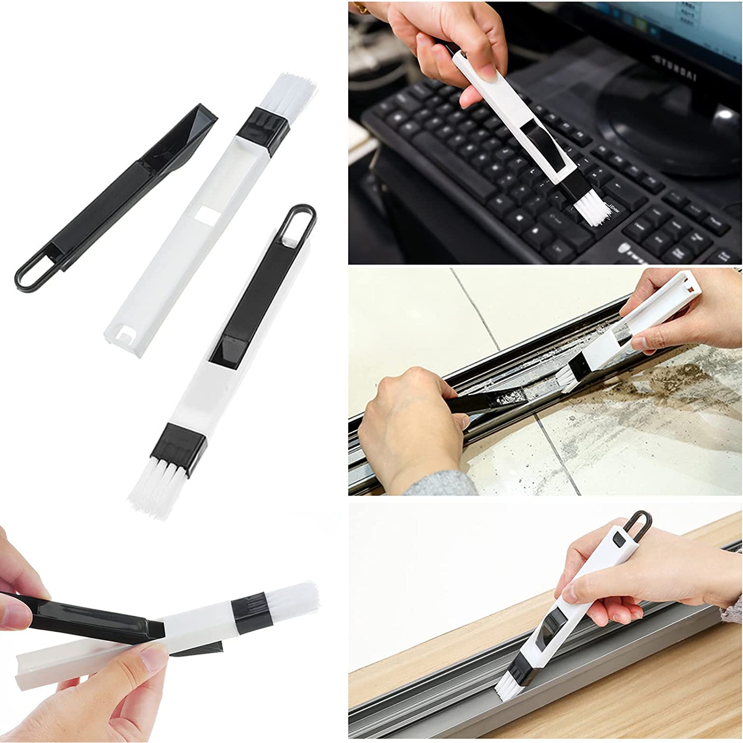 Keyboard Cleaner Cleaning Tools Keycap Puller Key Removal Tool Window Track Groove Cleaner Multipurpose Kitchen Door Hand-held Cleaning Tools Dustpan Brush 