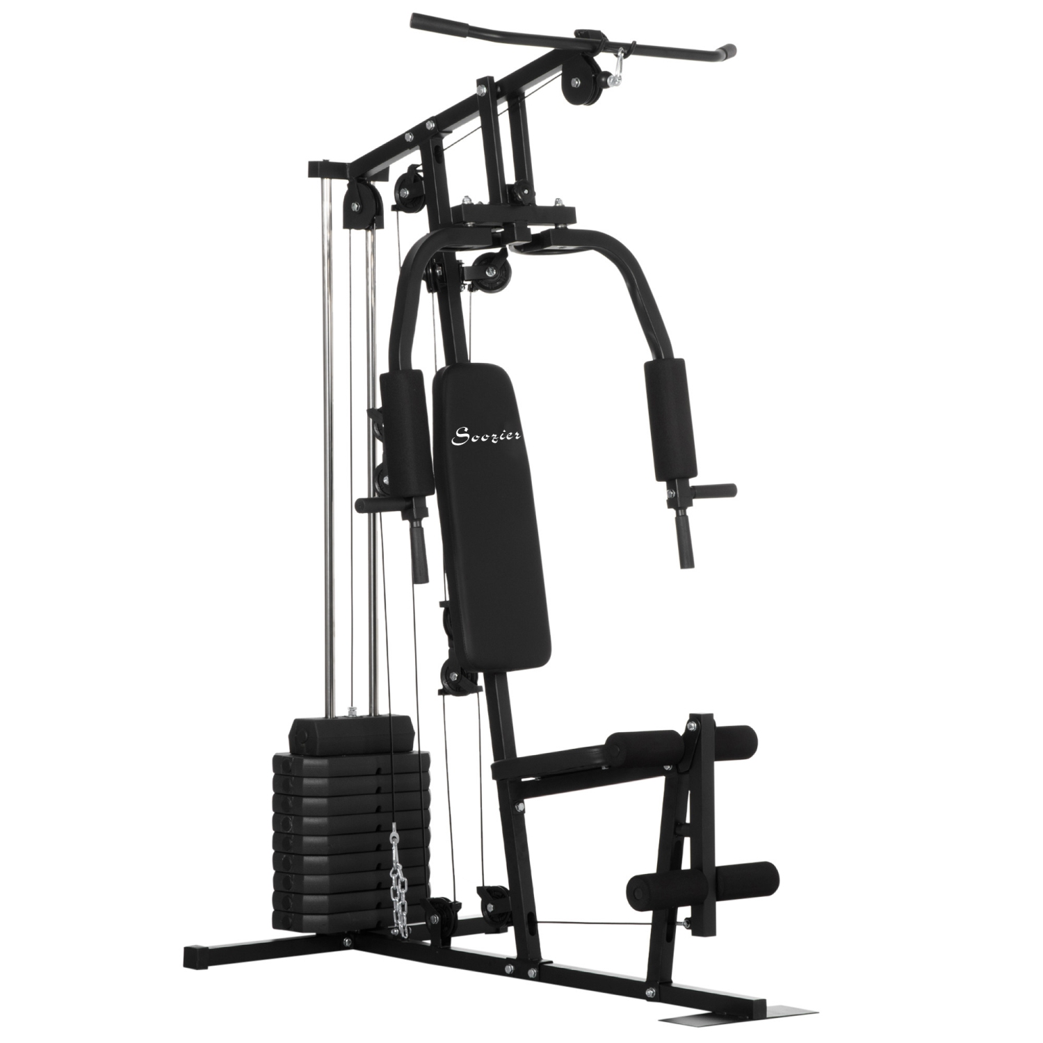 Soozier Home Gym Machine, Multifunction Gym Equipment with 99lbs Weight Stack for Back, Chest, Arm, Legs, and Full Body Workout