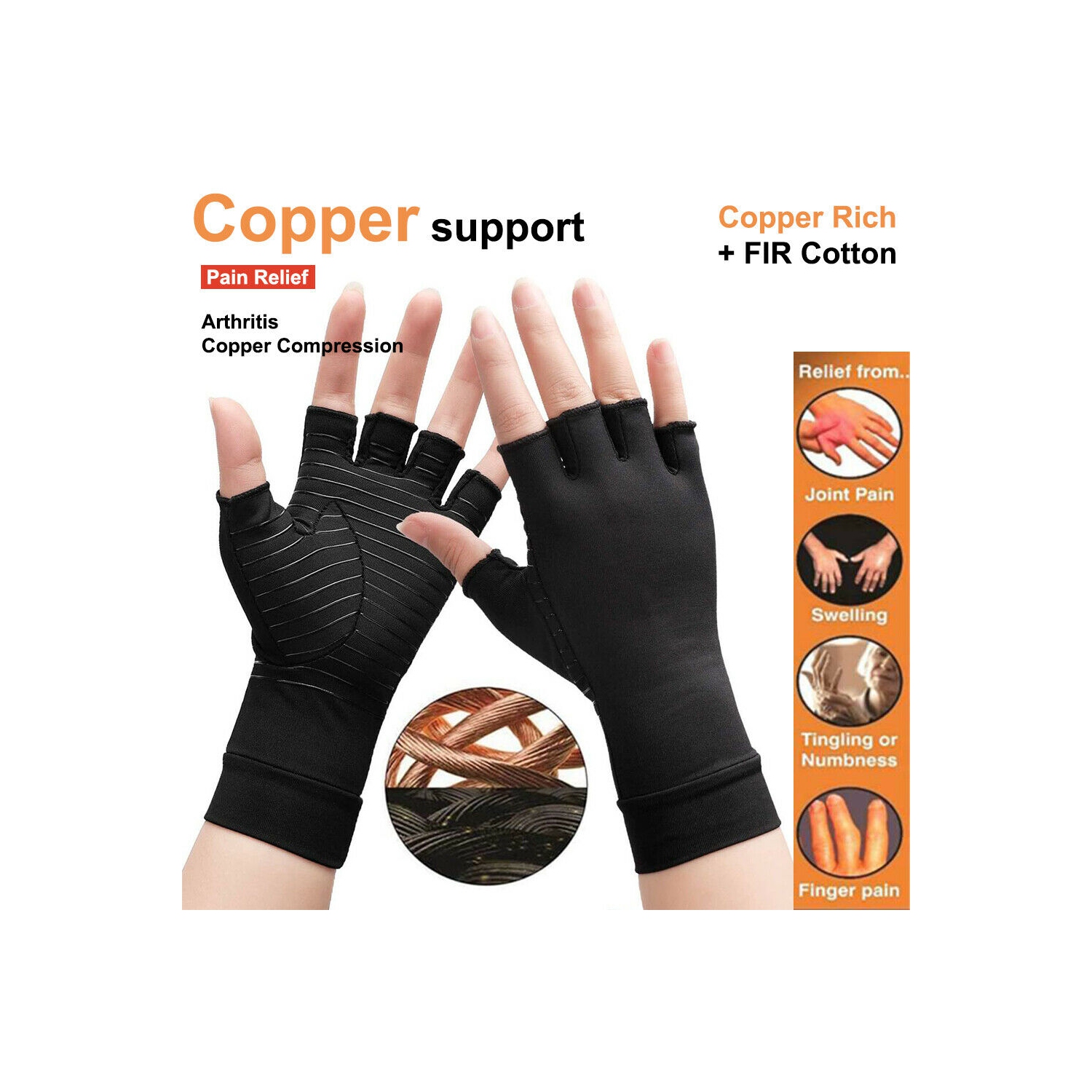 Copper Arthritis Compression Gloves-Relieve Arthritis Symptoms, Raynauds Disease