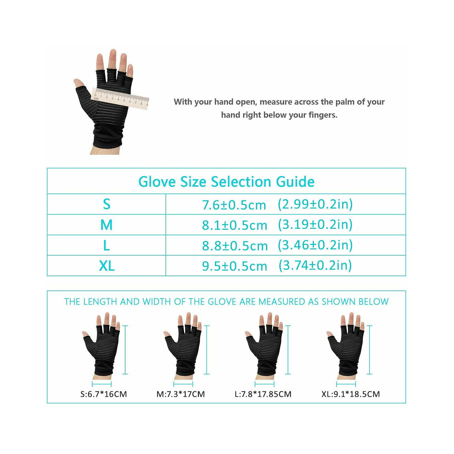 Copper Arthritis Compression Gloves-Relieve Arthritis Symptoms, Raynauds Disease