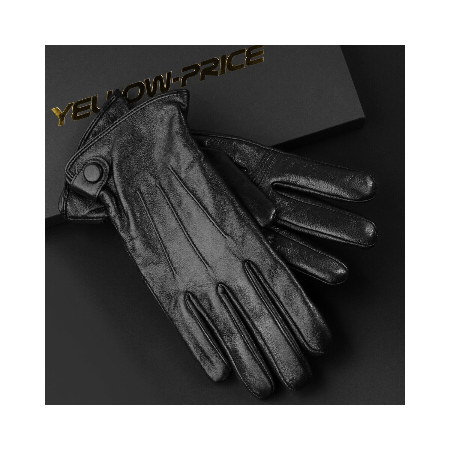 Men's Genuine Sheepskin Leather Gloves w/Cashmere Lined Touchscreen Warm Gloves