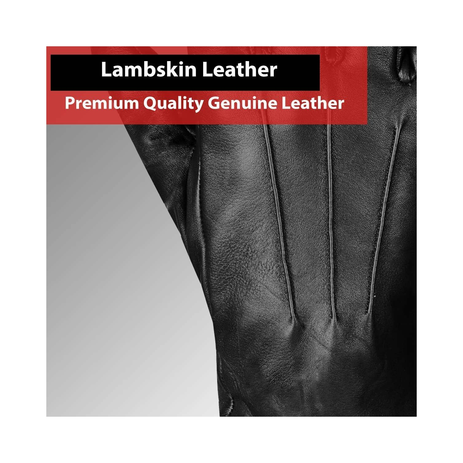 Luxury Leather Driving Gloves For Men | Sheepskin Leather | Cashmere Lined-Black