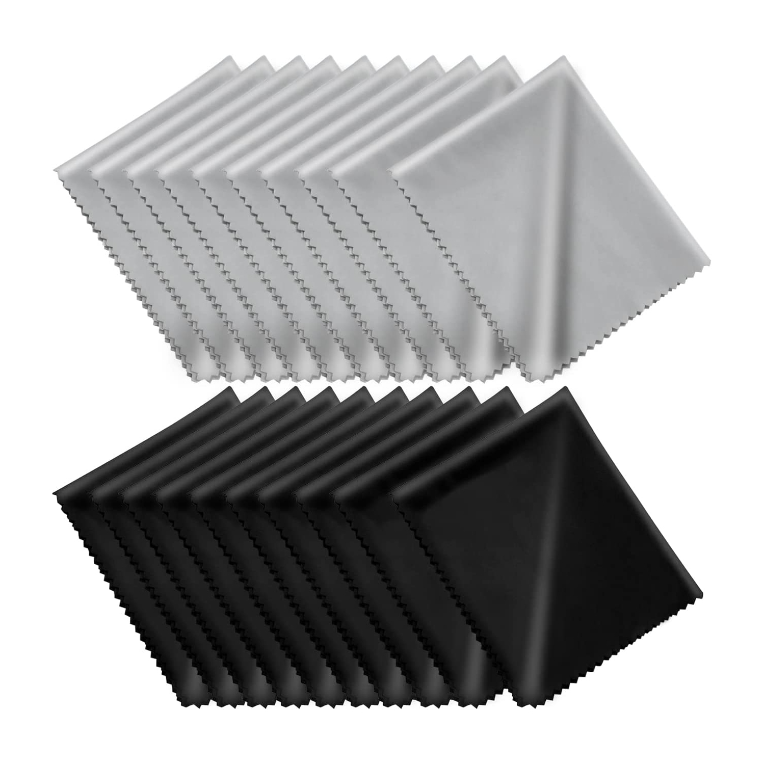 Microfiber Cleaning Cloths 20 Pack in Individual Vinyl Pouch, CKANDAY Glasses Cleaning Cloth for Eyeglasses Phone Screens Electronics Camera Lens