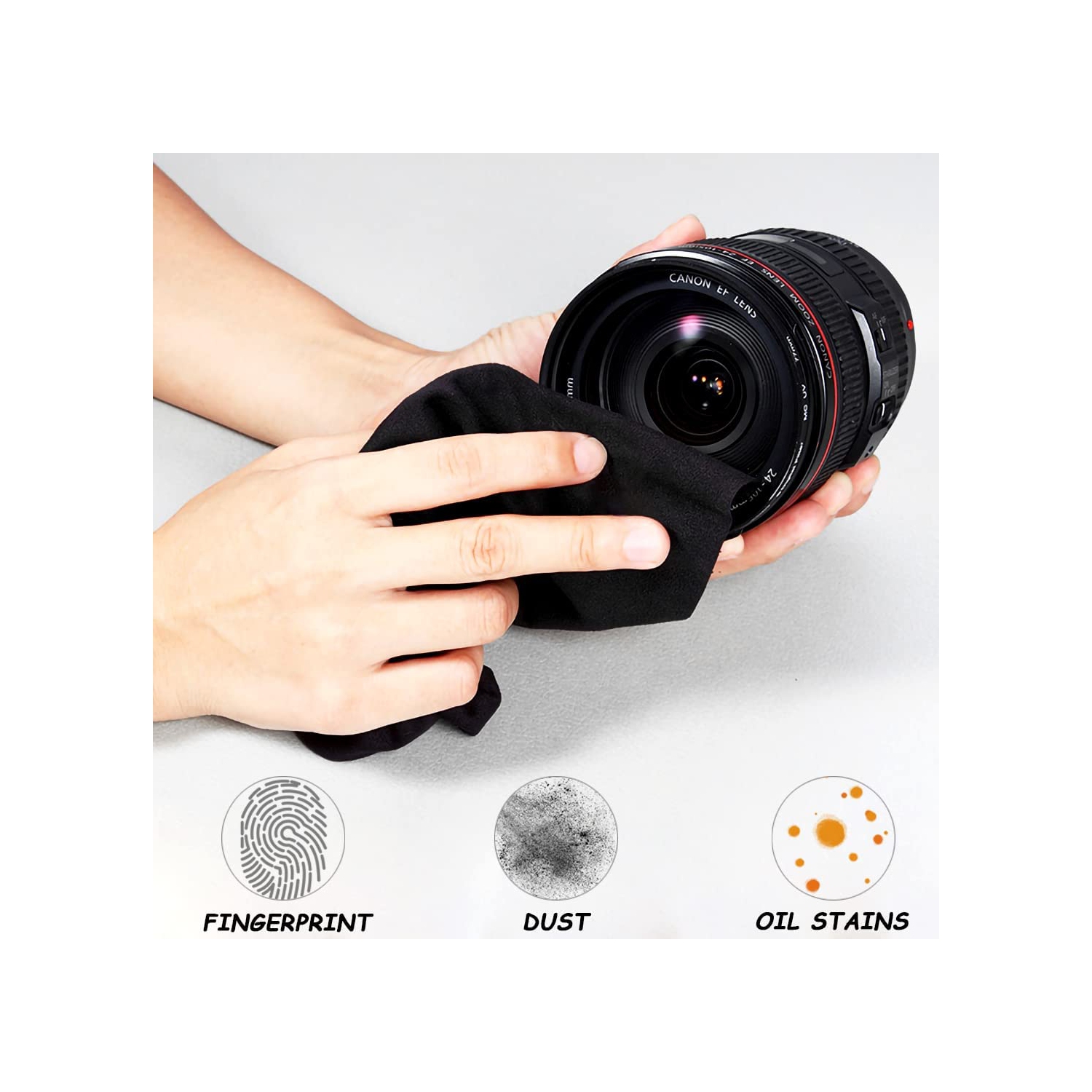 Microfiber Cleaning Cloths 20 Pack in Individual Vinyl Pouch, CKANDAY Glasses Cleaning Cloth for Eyeglasses Phone Screens Electronics Camera Lens