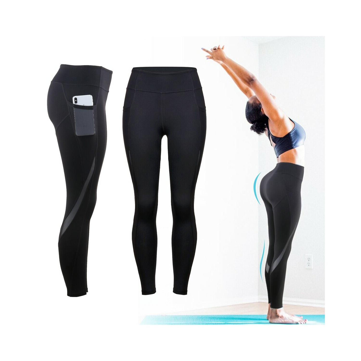 Quick Dry Soft High Waist Tummy Control Compression Athletic Leggings for  Women