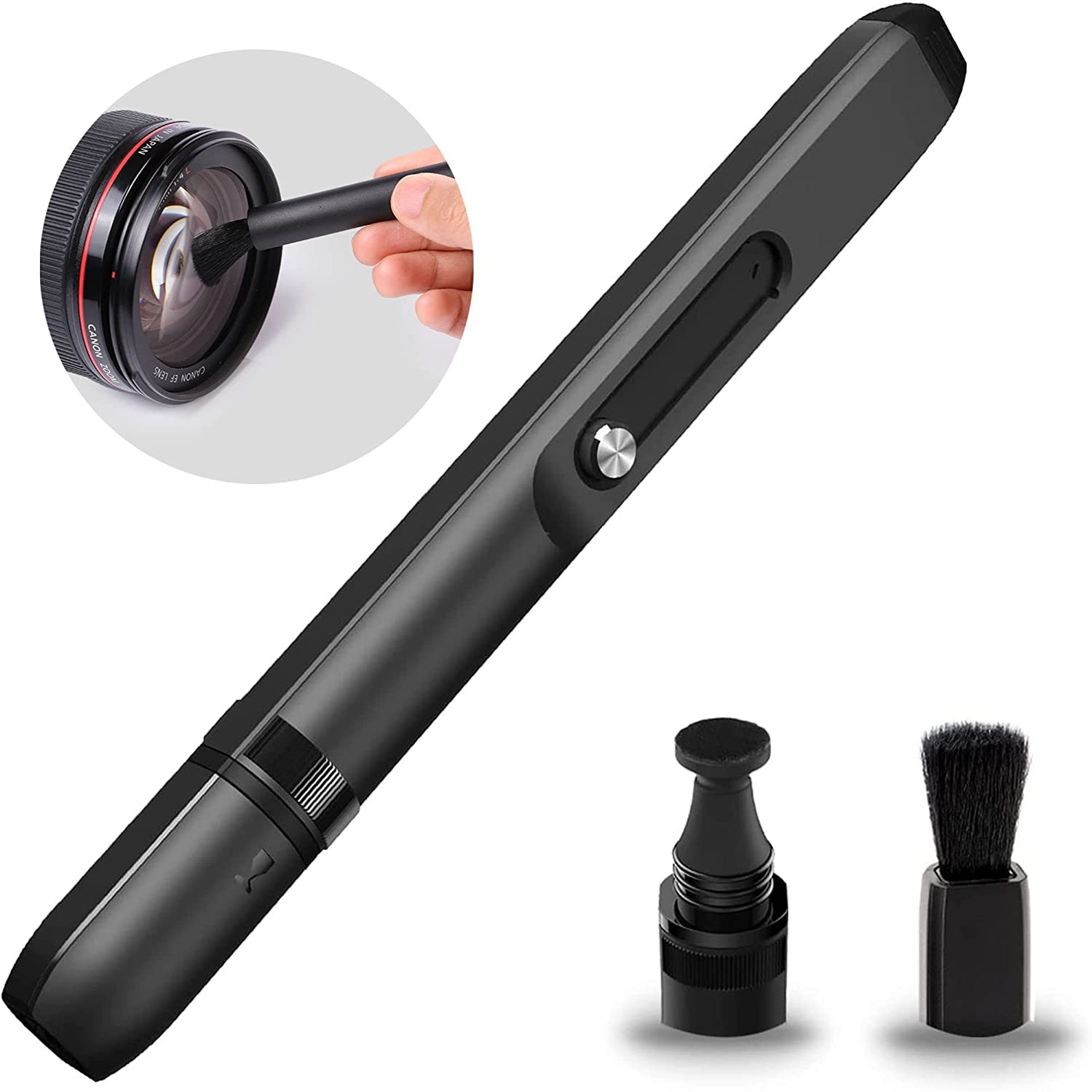 Vsgo V-P01e Professional Lens Cleaning Pen Lens Brush Double-Ended Lens Pen With Soft Brush And Nano Optical Carbon Compatible For Camera Lens Cleaning, Optical Lens, Glasses ,