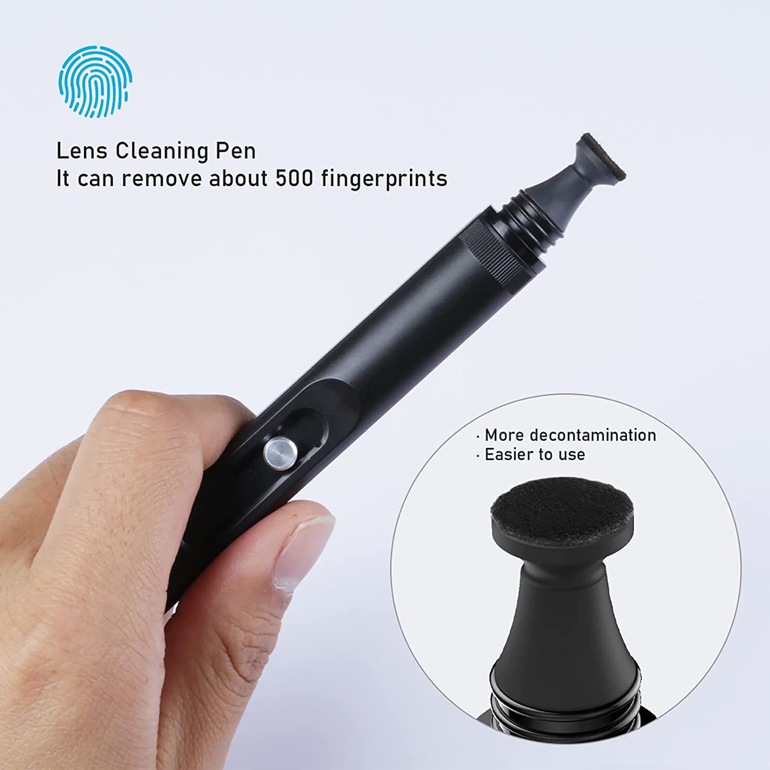 Vsgo V-P01e Professional Lens Cleaning Pen Lens Brush Double-Ended Lens Pen With Soft Brush And Nano Optical Carbon Compatible For Camera Lens