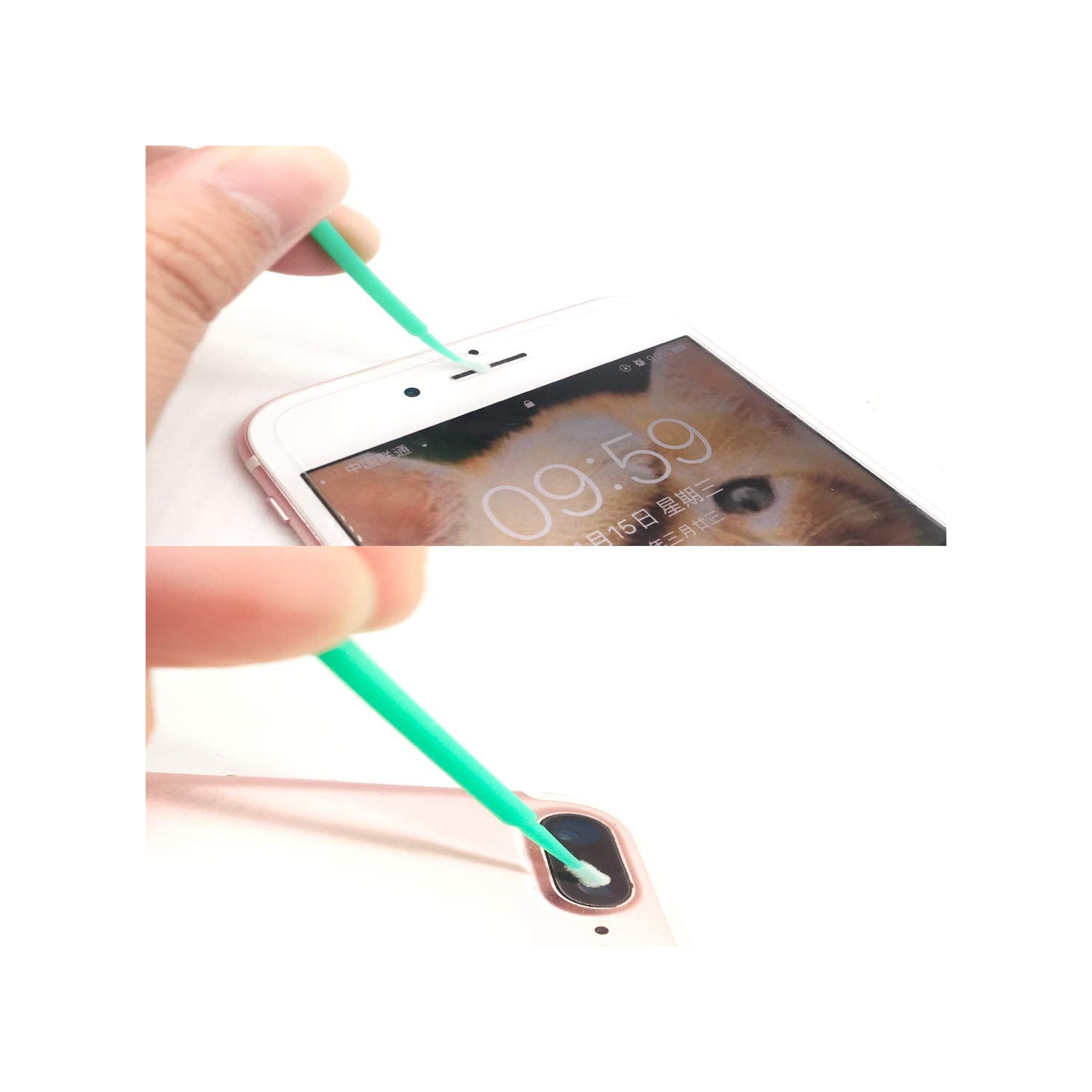 100 Pack Phone Charge Port Cleaning Tool kit,Bendable Mini Soft Round Brushes Cleaner Compatible with iPhone 11 Pro Speaker Tablet Camera Laptop