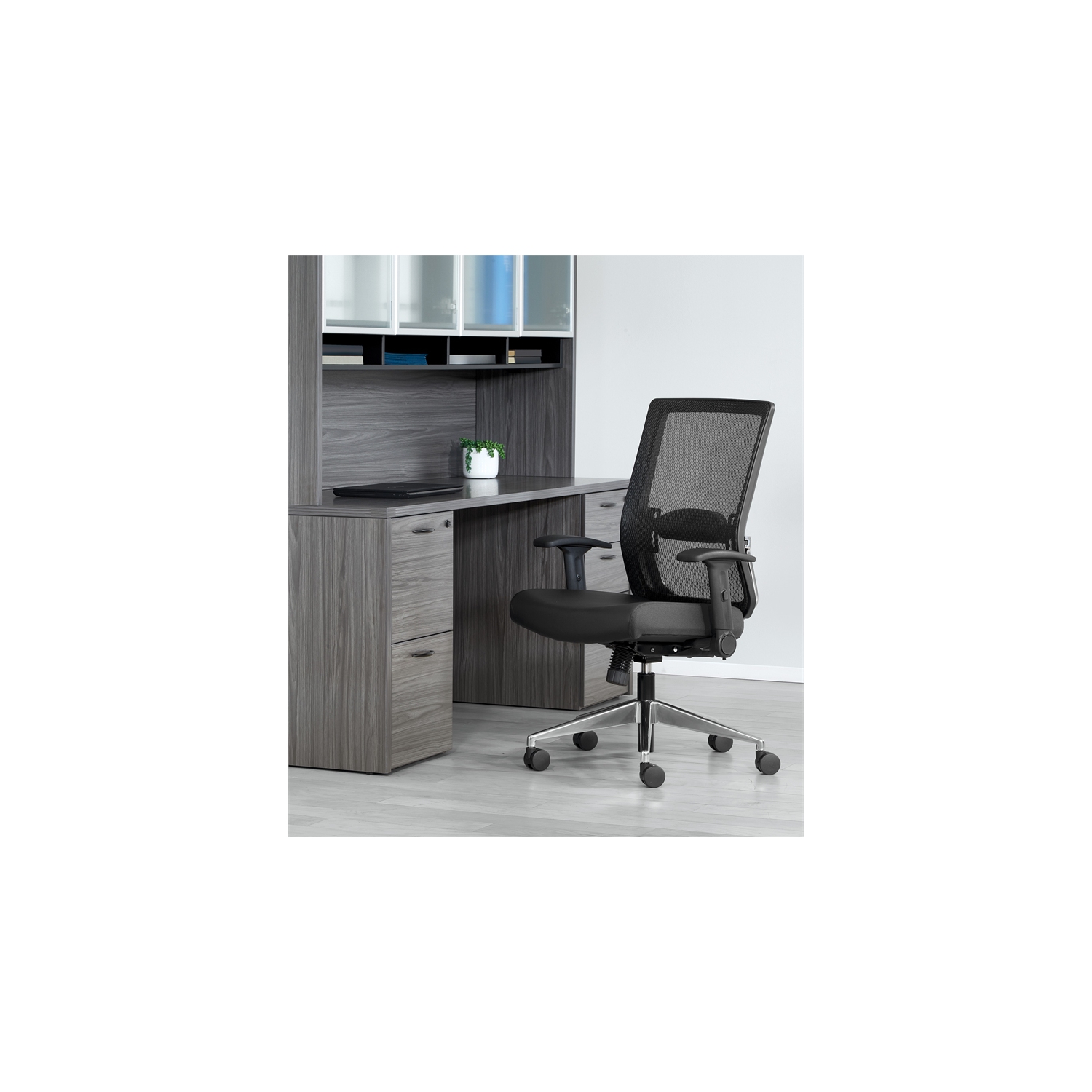 Black Matrix Back Manager's Office Chair with Black Bonded Leather Seat