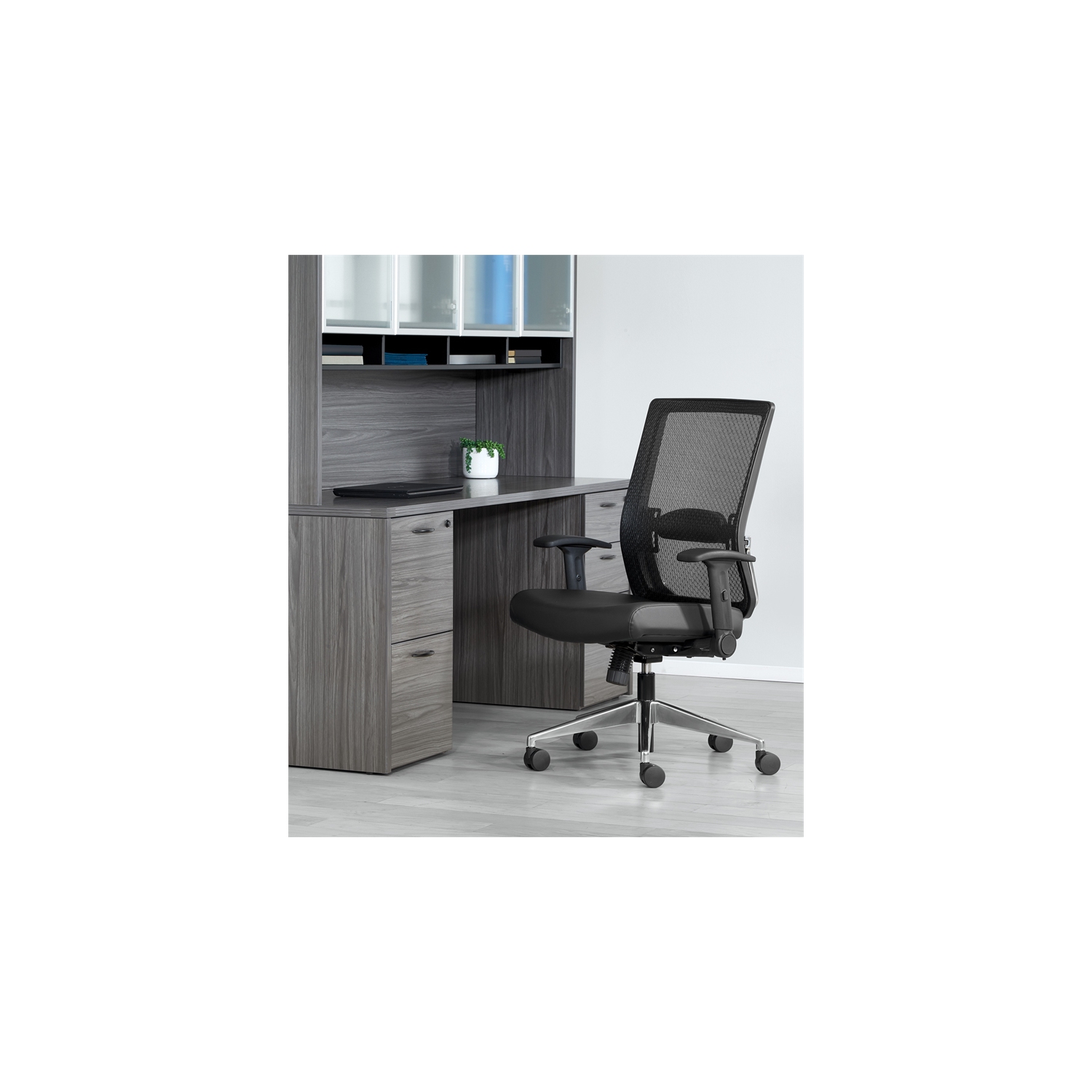 Black Matrix Back Manager's Office Chair with Dillon Black Fabric Seat