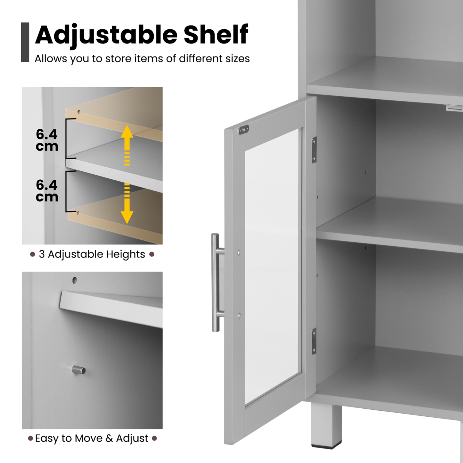 Armoire de rangement verticale haute de 71&nbsp;po pour salle de bain de Costway Étagères de présentation pour chambre à coucher