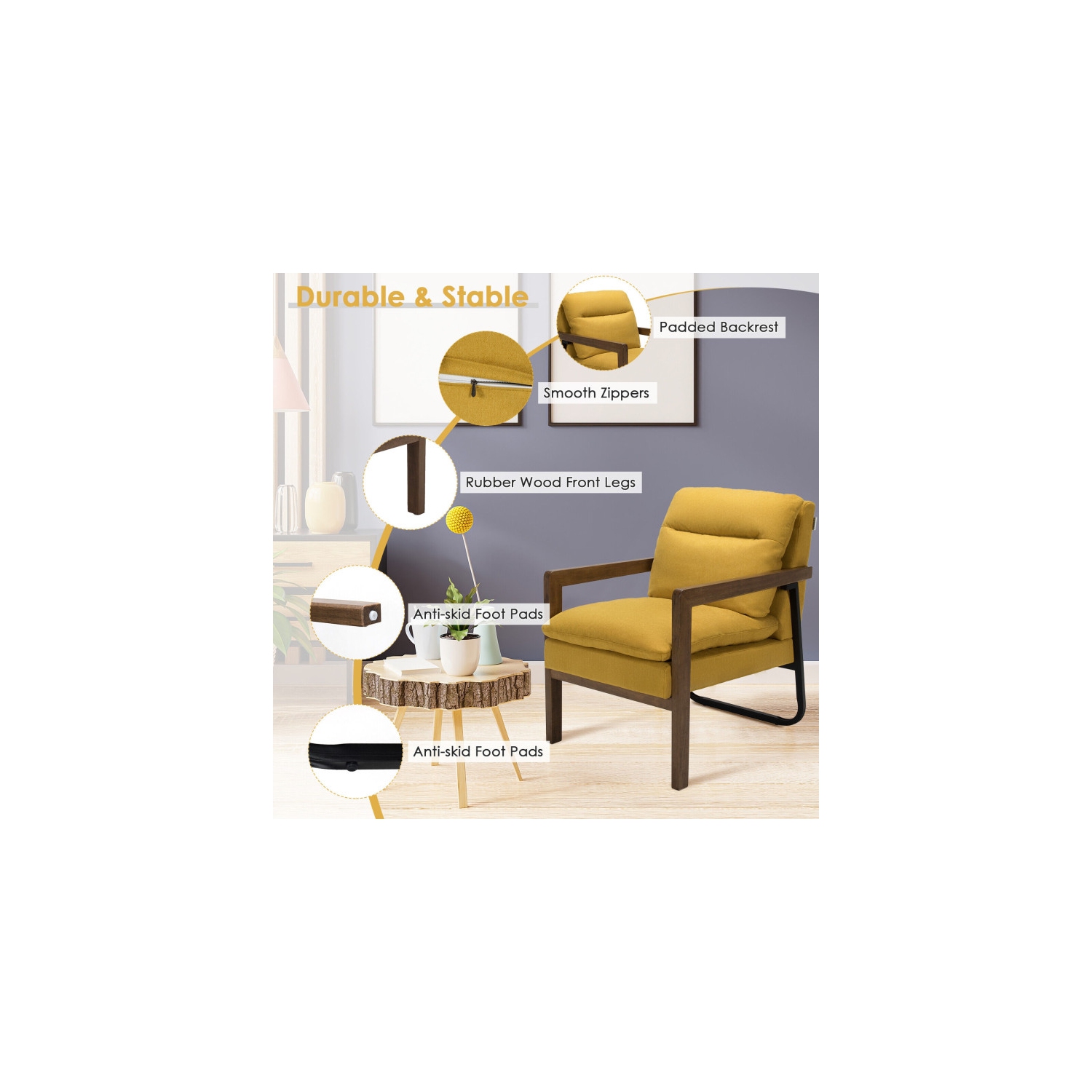 Canapé-lit simple avec coussins très épais – Fauteuil d'appoint confortable pour le salon ou la chambre à coucher